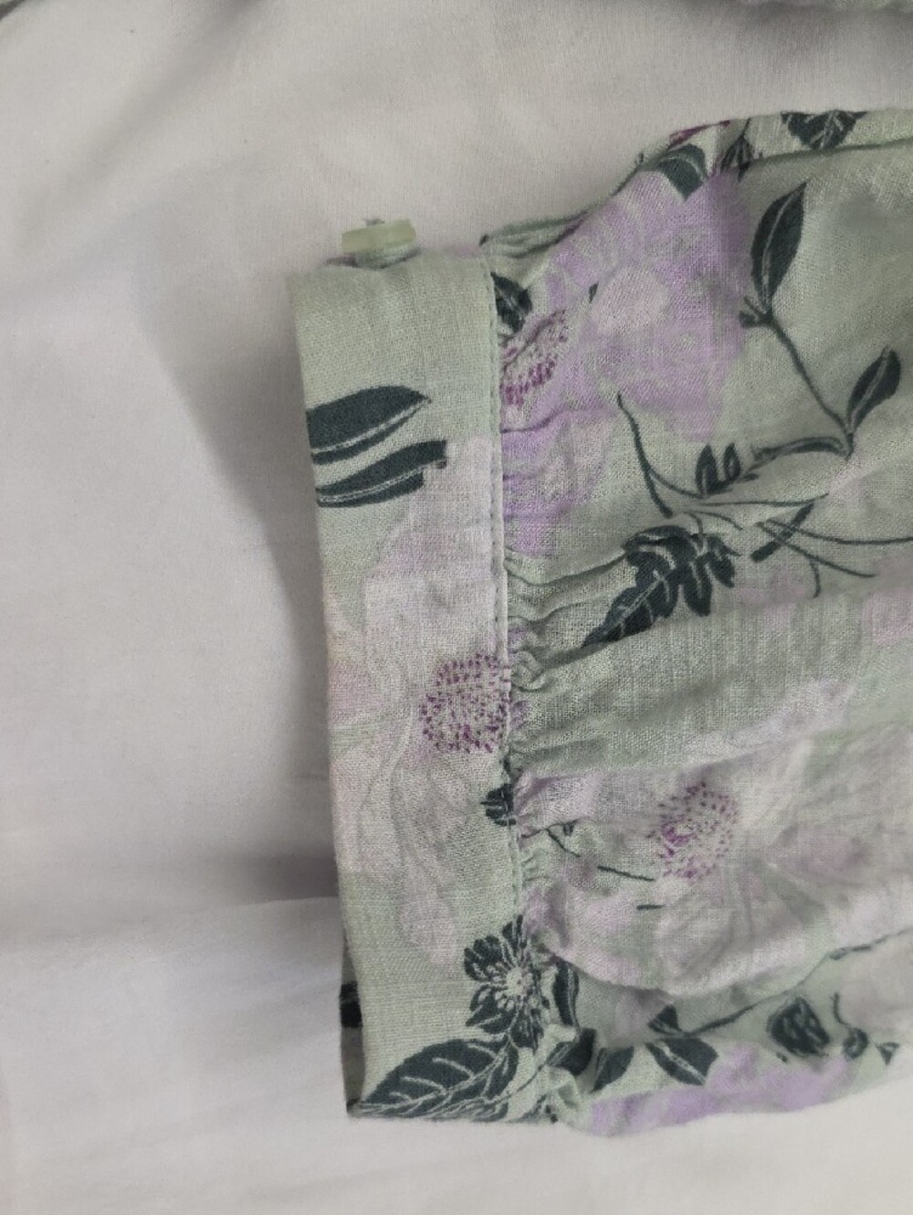 Liz Claiborne Floral Button Front Blouse Women's Medium Cotton Rayon 3/4 Sleeve - Picture 9 of 9